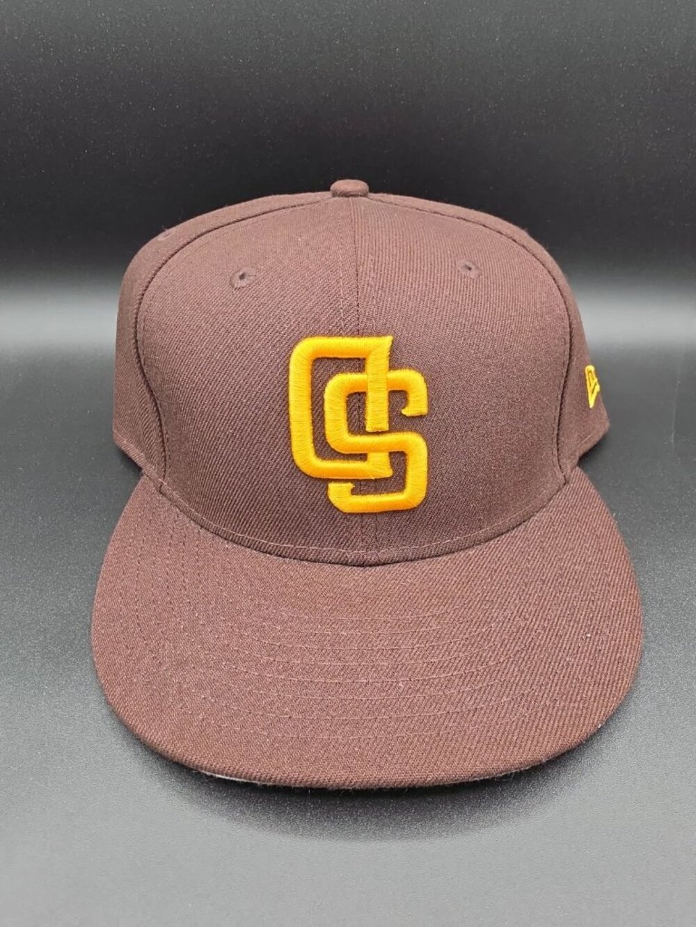 New Era 7 1/2 Upside Down Logo Exclusive San Diego Padres Brown Hat Rare EUC
